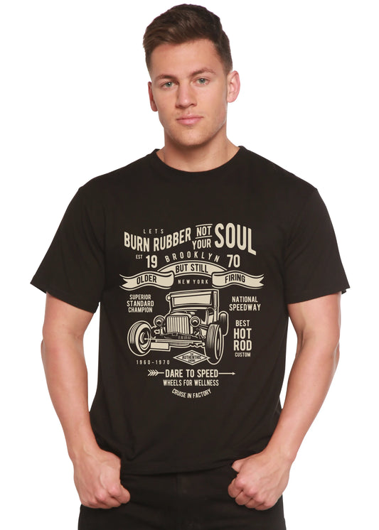 Burn Rubber Men's Bamboo Viscose/Organic Cotton Short Sleeve Graphic T-Shirt Spun Bamboo