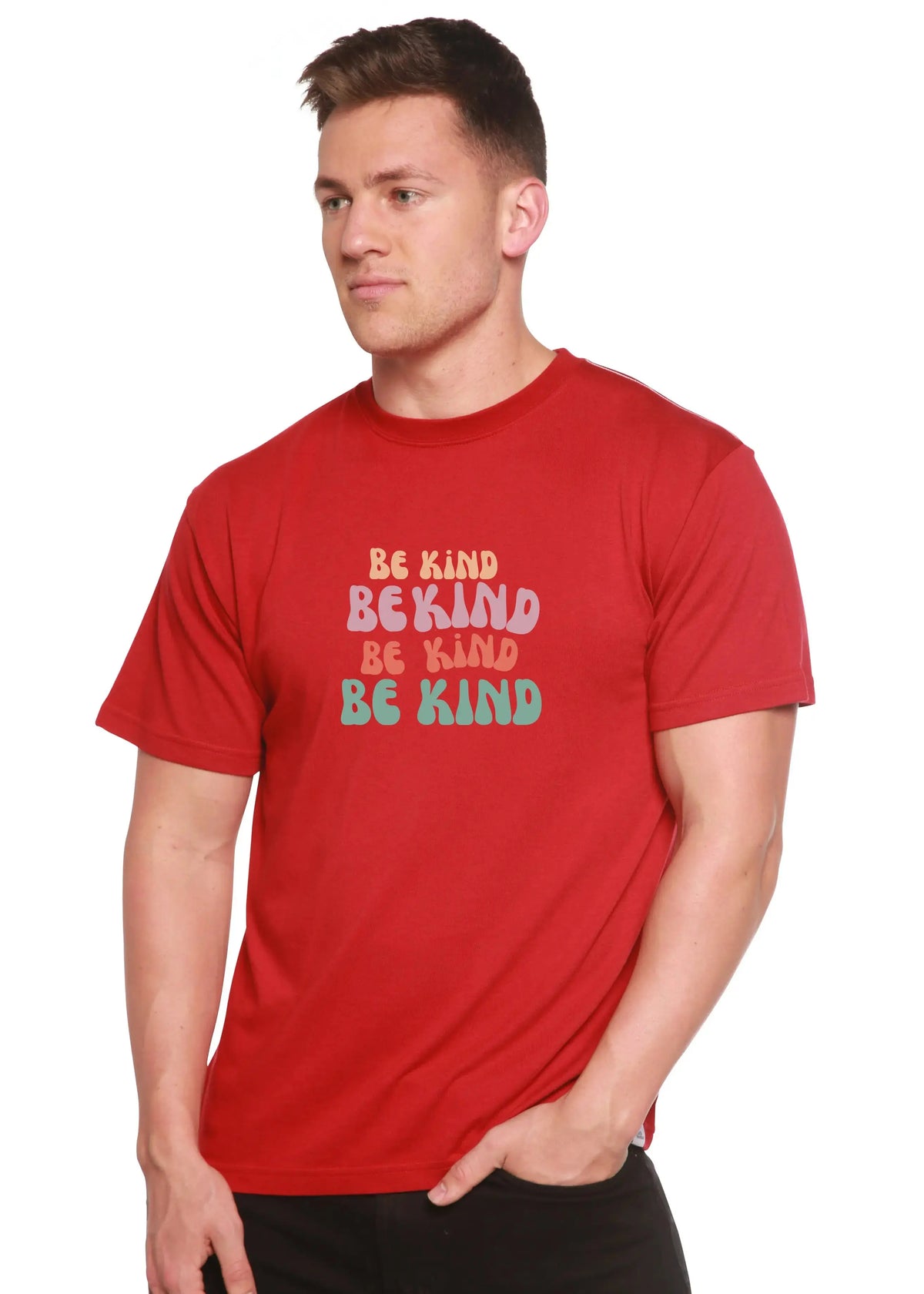 Be Kind Men's Bamboo Viscose/Organic Cotton Short Sleeve Graphic T-Shirt Spun Bamboo