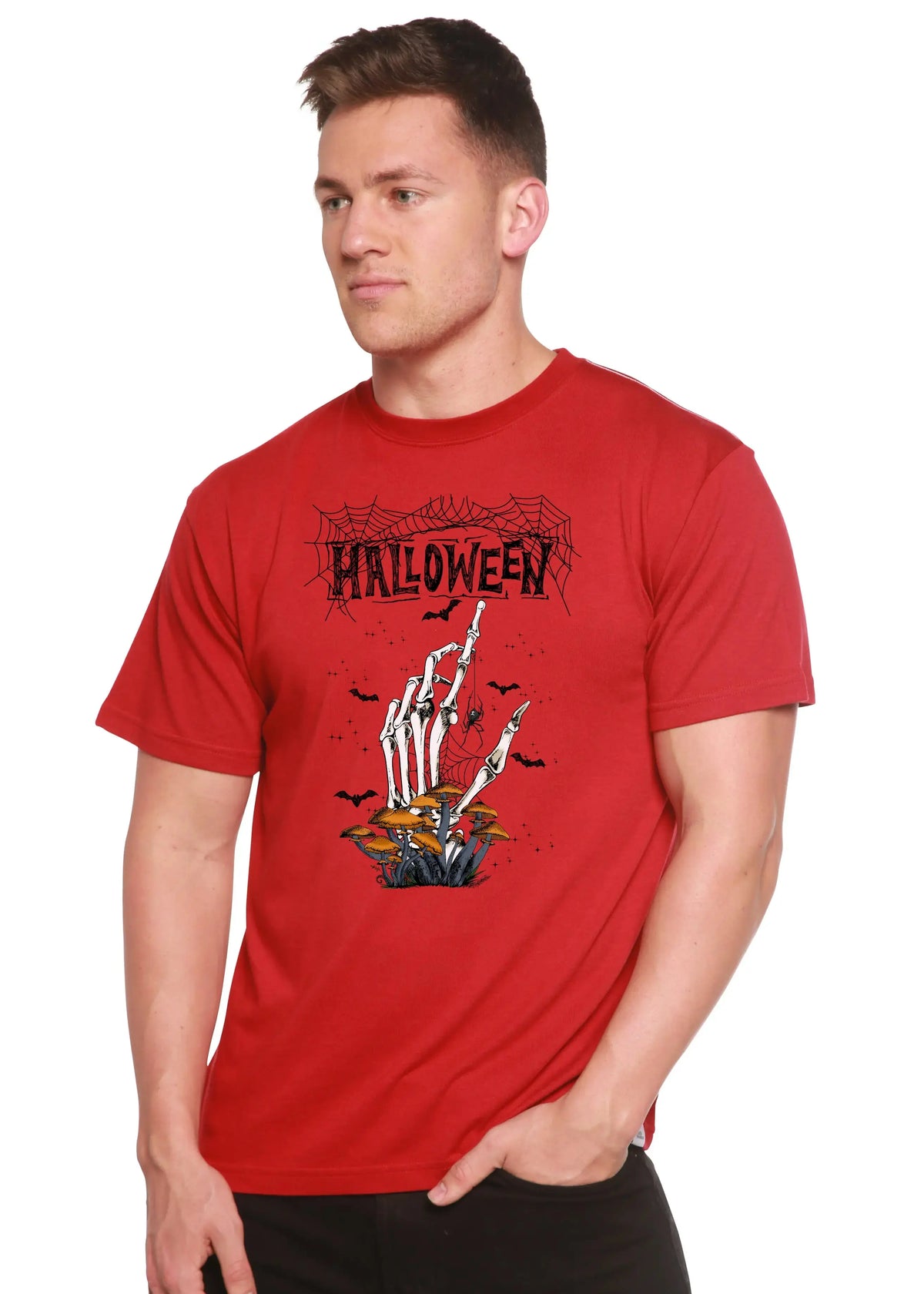 Halloween Men's Bamboo Viscose/Organic Cotton Short Sleeve Graphic T-Shirt Spun Bamboo