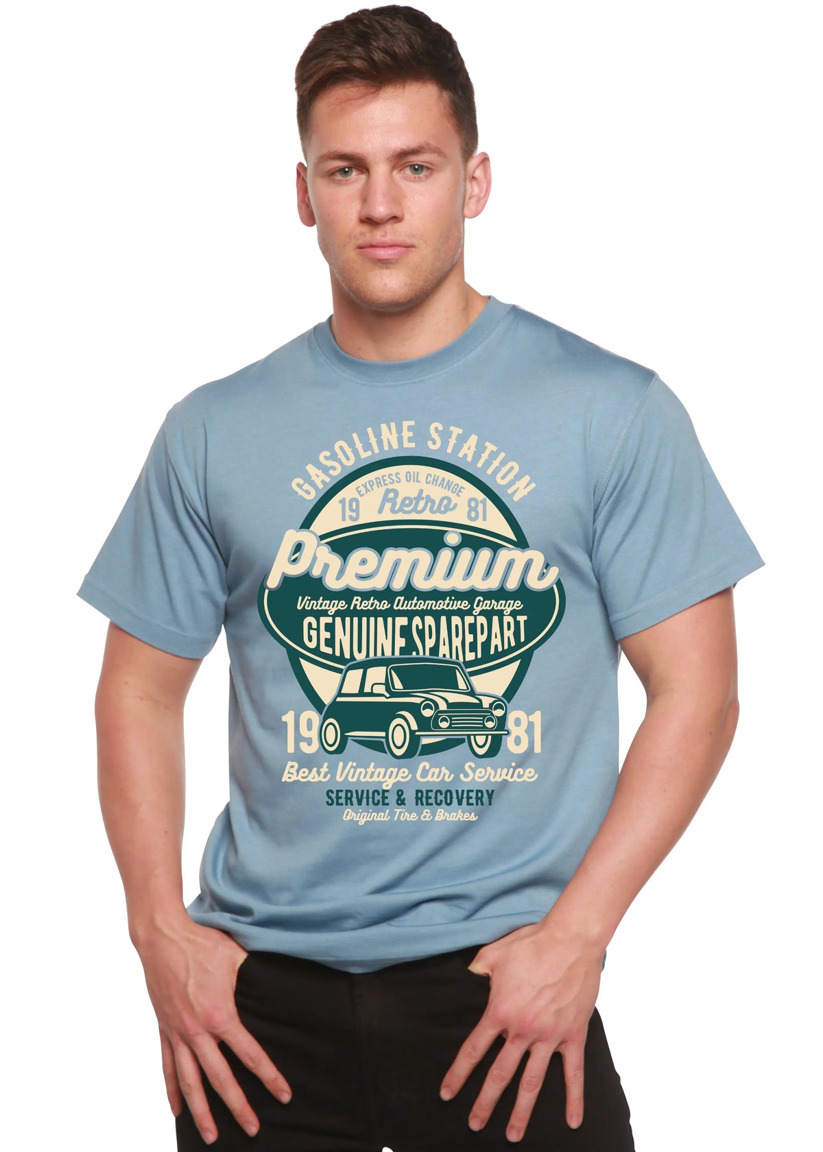 Premium Garage Spun Bamboo® Men's Bamboo Viscose/Organic Cotton Short Sleeve Graphic T-Shirt Spun Bamboo