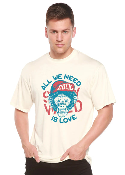 All We Need is Love Men's Bamboo Viscose/Organic Cotton Short Sleeve Graphic T-Shirt Spun Bamboo