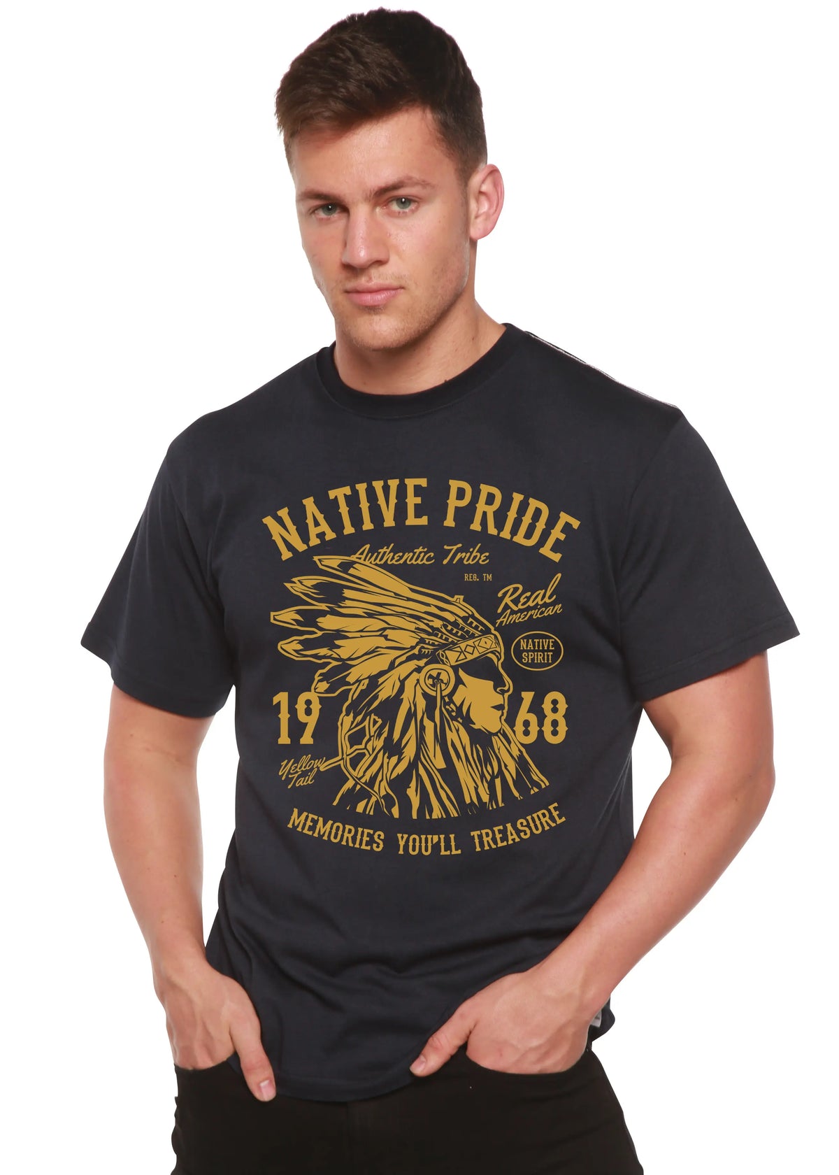 Native Pride Spun Bamboo® Men's Bamboo Viscose/Organic Cotton Short Sleeve Graphic T-Shirt Spun Bamboo