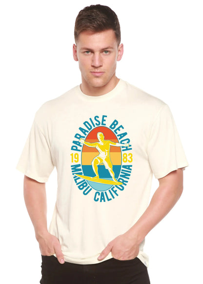 Paradise Beach 1983 Men's Bamboo Viscose/Organic Cotton Short Sleeve Graphic T-Shirt Spun Bamboo