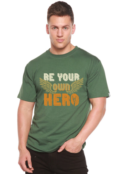 Be Your Own Hero Men's Bamboo Viscose/Organic Cotton Short Sleeve Graphic T-Shirt Spun Bamboo