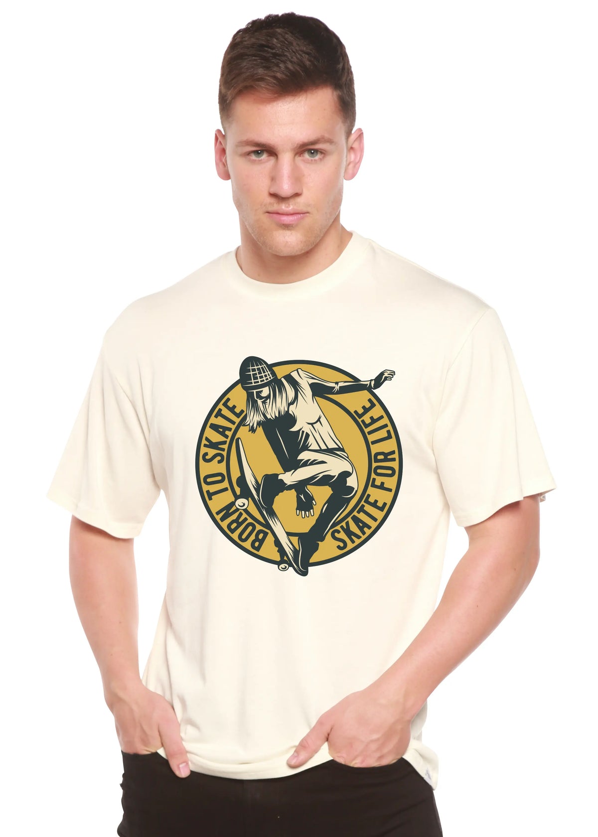 Skate For Life Men's Bamboo Viscose/Organic Cotton Short Sleeve Graphic T-Shirt Spun Bamboo