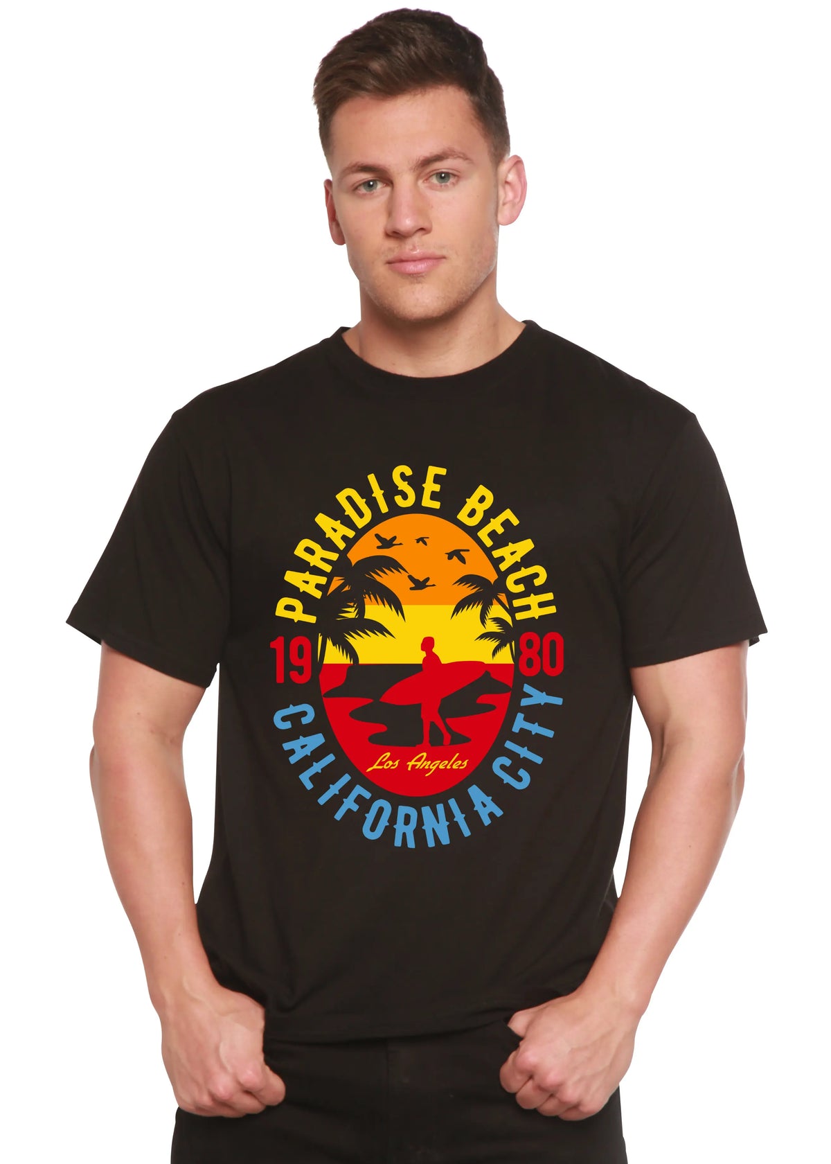 Sunshine Paradise Spun Bamboo® Men's Bamboo Viscose/Organic Cotton Short Sleeve Graphic T-Shirt Spun Bamboo