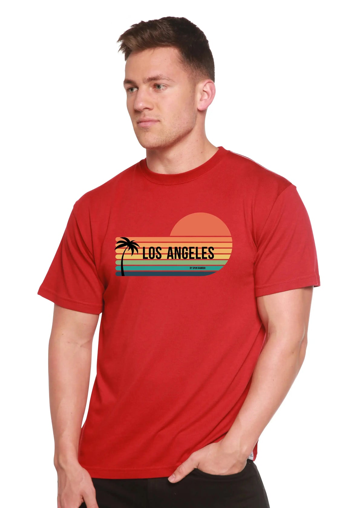 Los Angeles Spun Bamboo Unisex Bamboo Viscose/Organic Cotton Short Sleeve Graphic T-Shirt Spun Bamboo