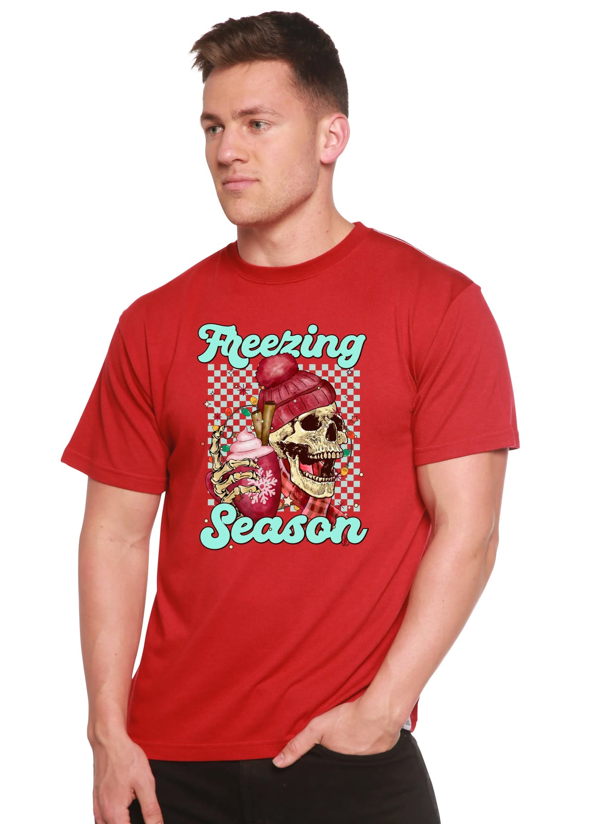 Freezing Season Unisex Bamboo Viscose/Organic Cotton Short Sleeve Graphic T-Shirt Spun Bamboo