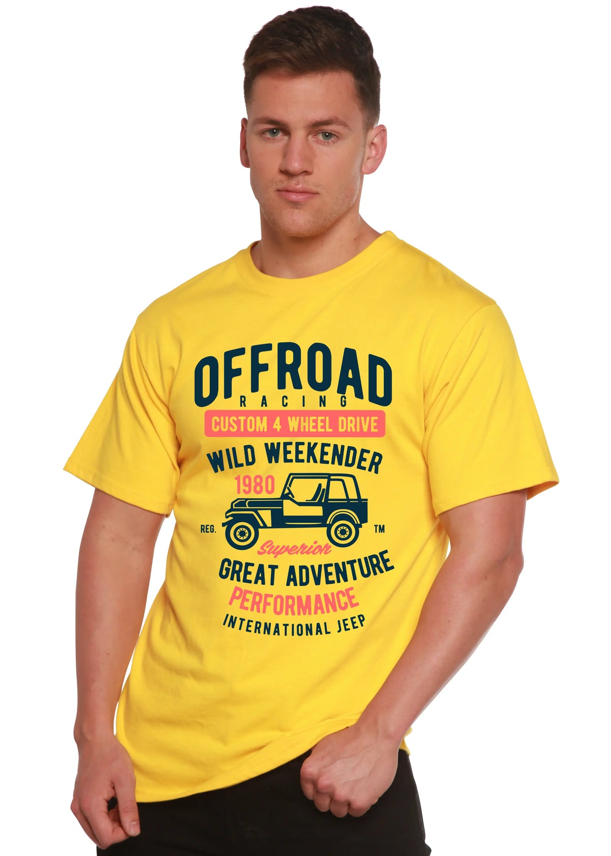 Off Road Racing Spun Bamboo® Men's Bamboo Viscose/Organic Cotton Short Sleeve Graphic T-Shirt Spun Bamboo