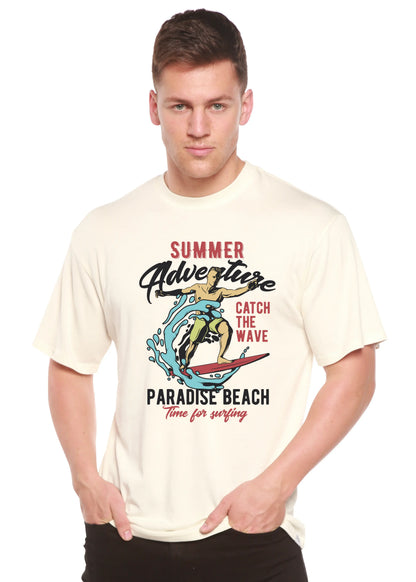 Catch The Wave Men's Bamboo Viscose/Organic Cotton Short Sleeve Graphic T-Shirt Spun Bamboo