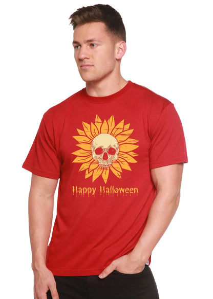 Happy Halloween Day Men's Bamboo Viscose/Organic Cotton Short Sleeve Graphic T-Shirt Spun Bamboo