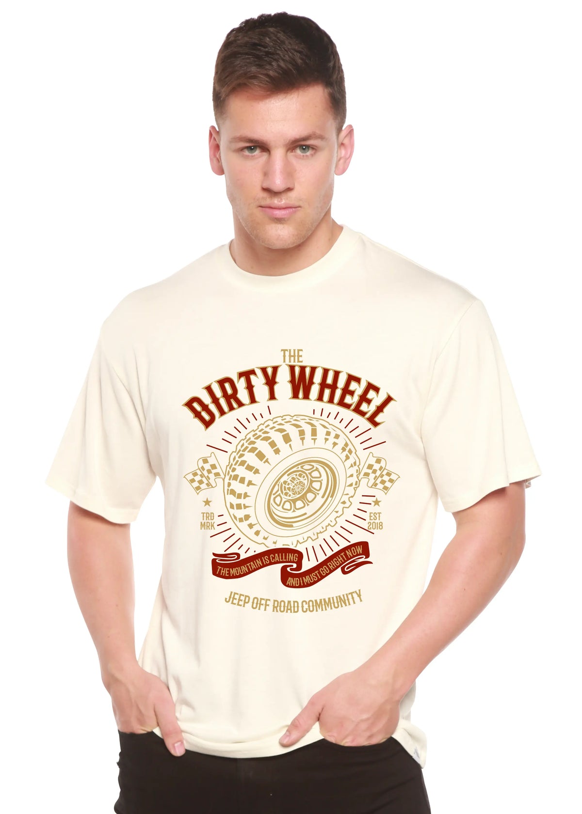 The Dirty Wheel Spun Bamboo® Men's Bamboo Viscose/Organic Cotton Short Sleeve Graphic T-Shirt Spun Bamboo
