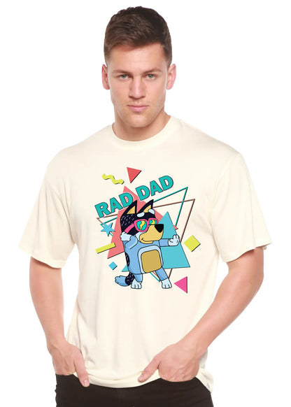 Rad Dad Bluey Men's Bamboo Short Sleeve Graphic T-Shirt Spun Bamboo