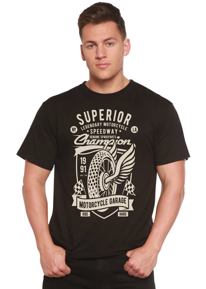 Superior Motorcycle Spun Bamboo® Men's Bamboo Viscose/Organic Cotton Short Sleeve Graphic T-Shirt Spun Bamboo