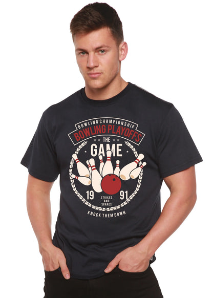 Bowling Playoffs Men's Bamboo Viscose/Organic Cotton Short Sleeve Graphic T-Shirt Spun Bamboo