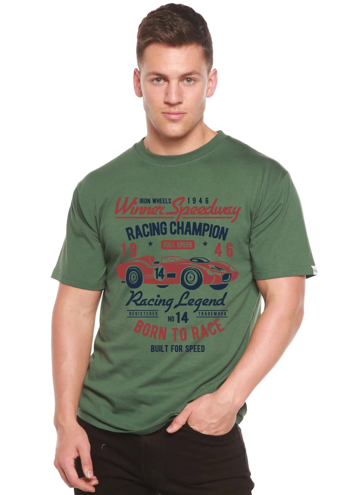 Winner Speedway Spun Bamboo® Men's Bamboo Viscose/Organic Cotton Short Sleeve Graphic T-Shirt Spun Bamboo