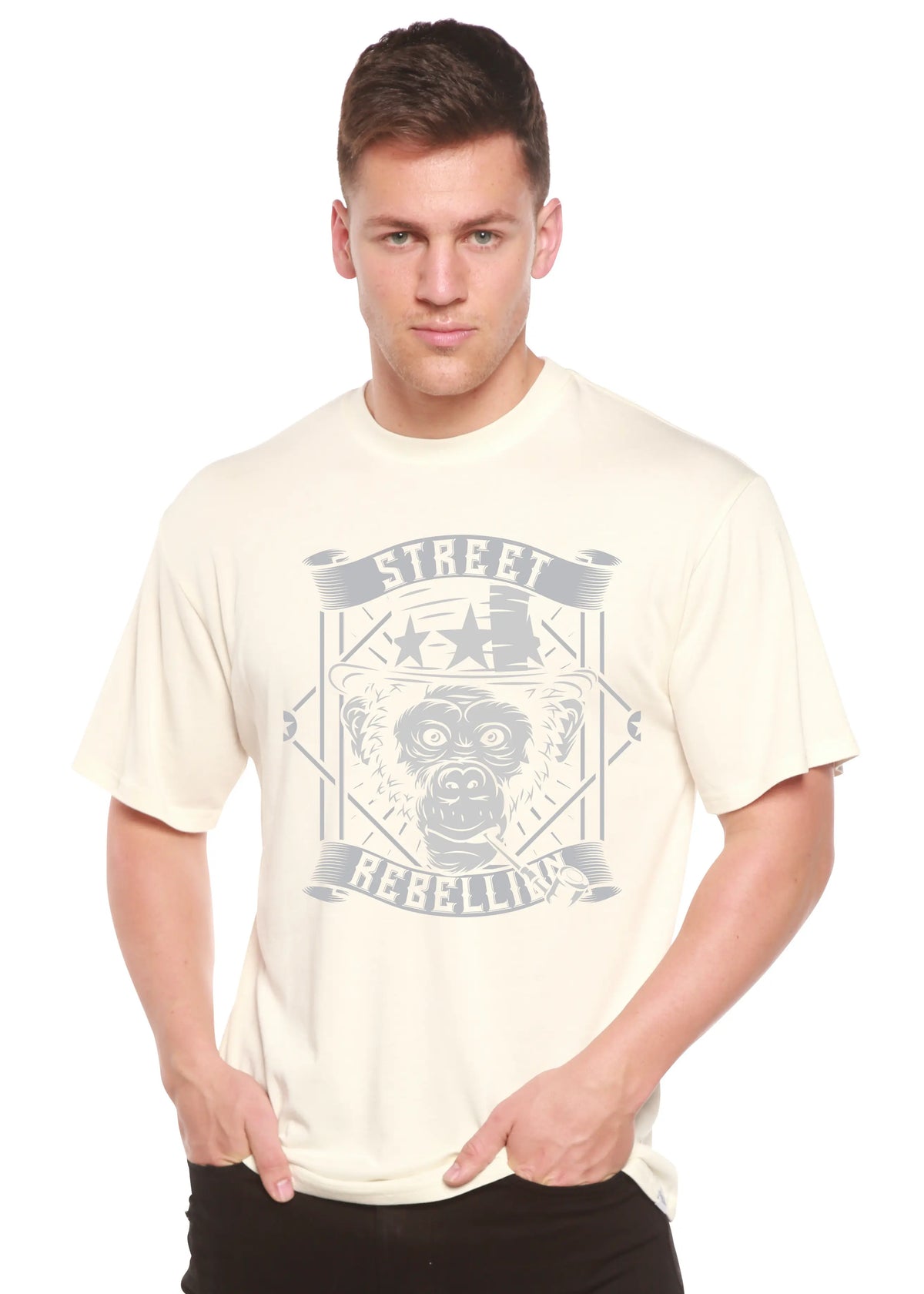 Street Men's Bamboo Viscose/Organic Cotton Short Sleeve Graphic T-Shirt Spun Bamboo