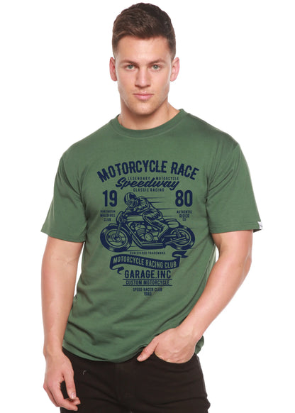 Motorcycles Race Men's Bamboo Viscose/Organic Cotton Short Sleeve Graphic T-Shirt Spun Bamboo