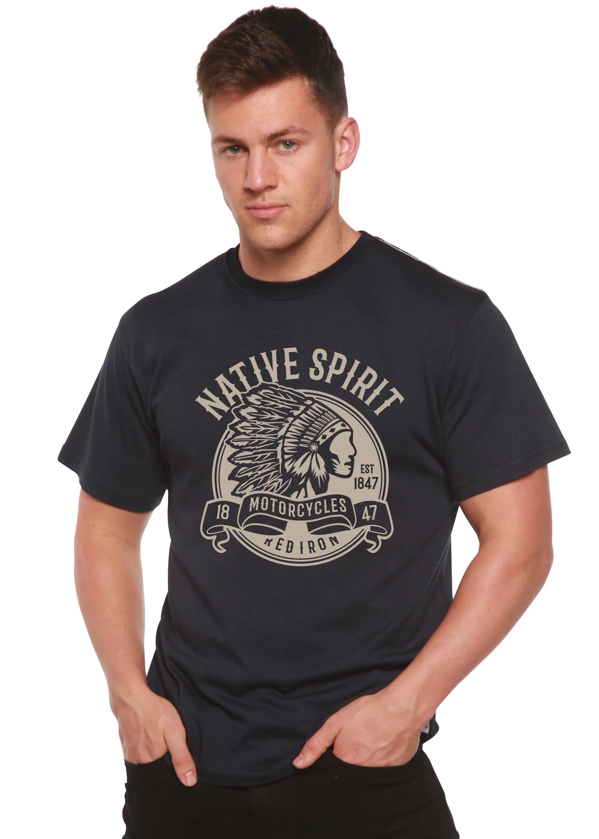 Native Spirit Spun Bamboo® Men's Bamboo Viscose/Organic Cotton Short Sleeve Graphic T-Shirt Spun Bamboo