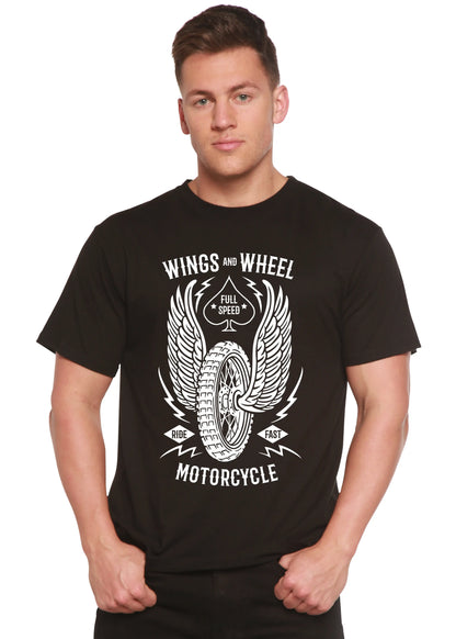 Wings And Wheel Spun Bamboo® Men's Bamboo Viscose/Organic Cotton Short Sleeve Graphic T-Shirt Spun Bamboo
