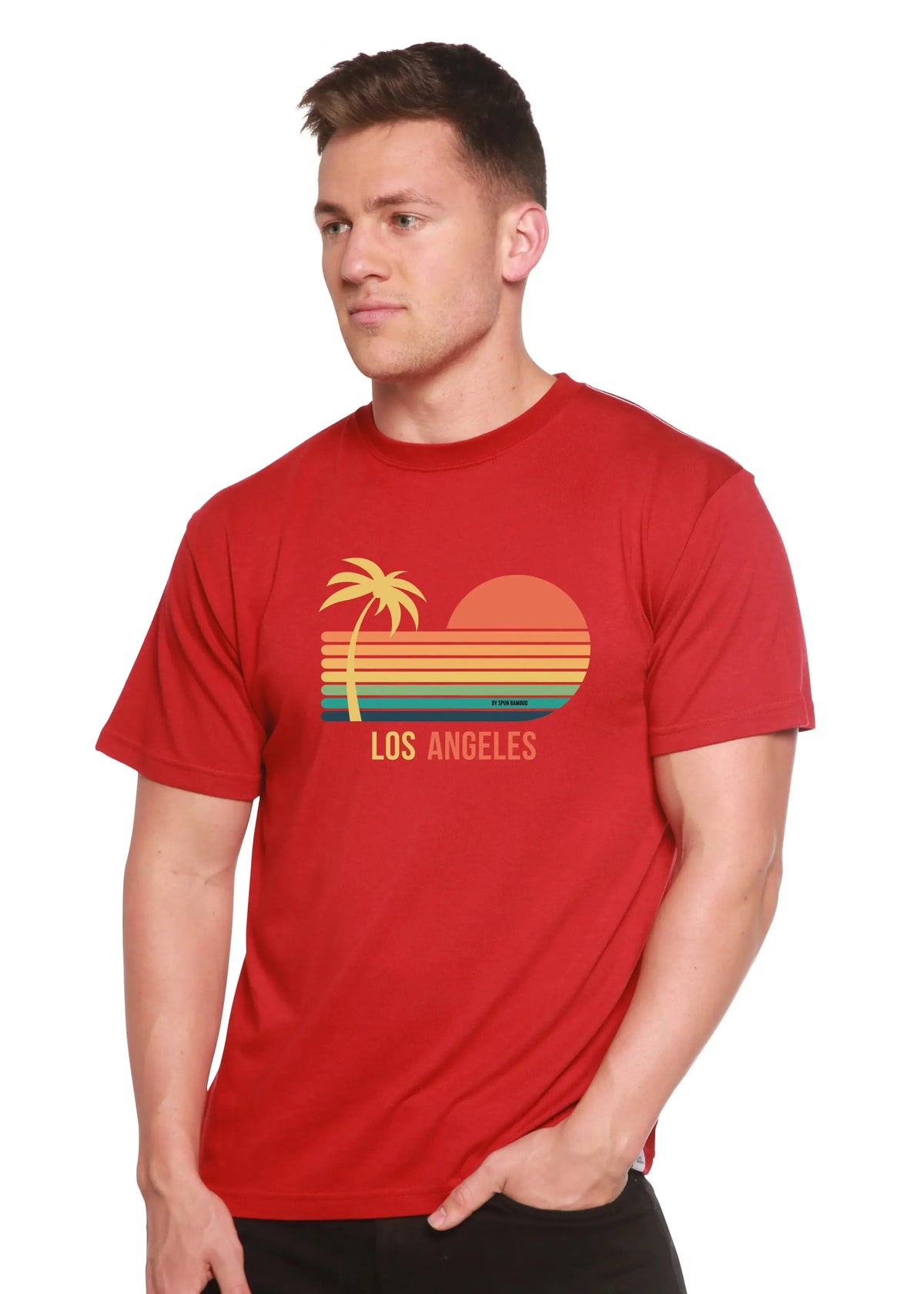 Los Angeles Unisex Bamboo Viscose/Organic Cotton Short Sleeve Graphic T-Shirt Spun Bamboo