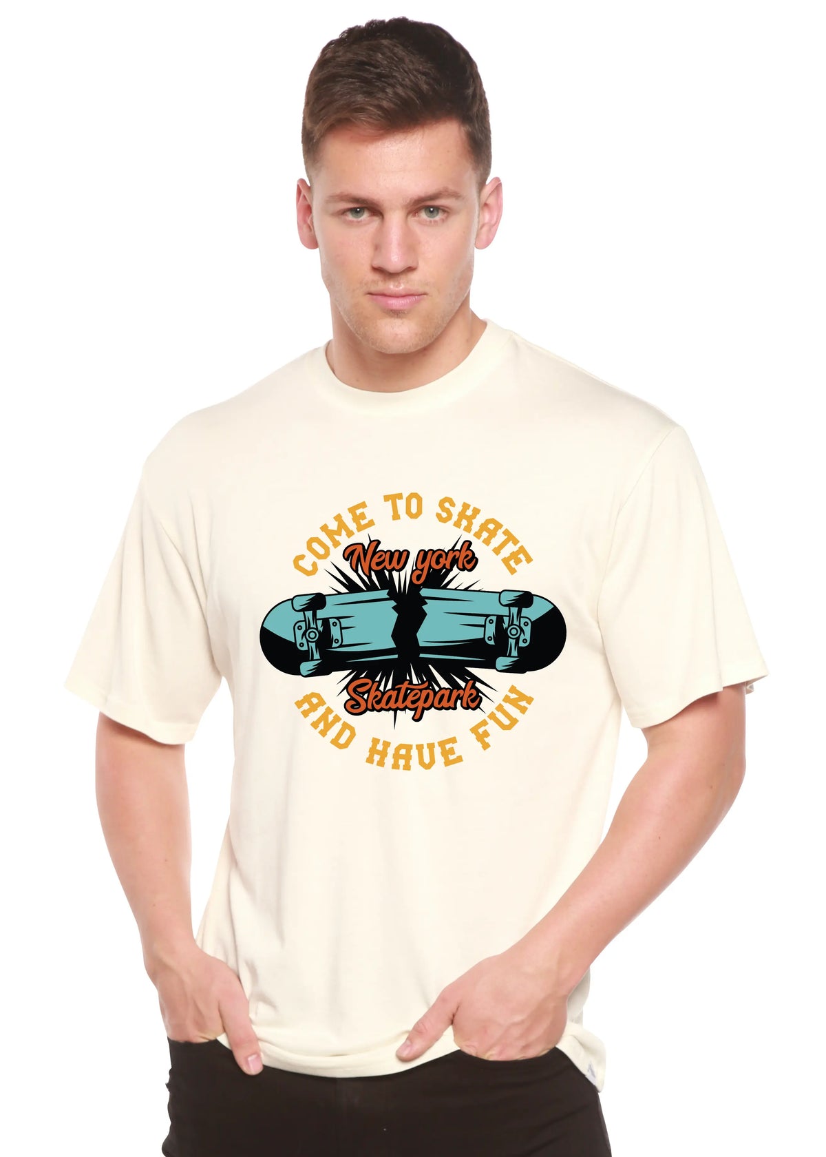 New York Skatepark Men's Bamboo Viscose/Organic Cotton Short Sleeve Graphic T-Shirt Spun Bamboo