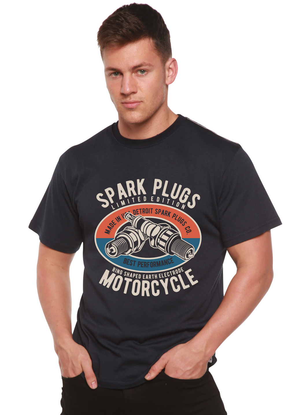 Spark Plugs Spun Bamboo® Men's Bamboo Viscose/Organic Cotton Short Sleeve Graphic T-Shirt Spun Bamboo