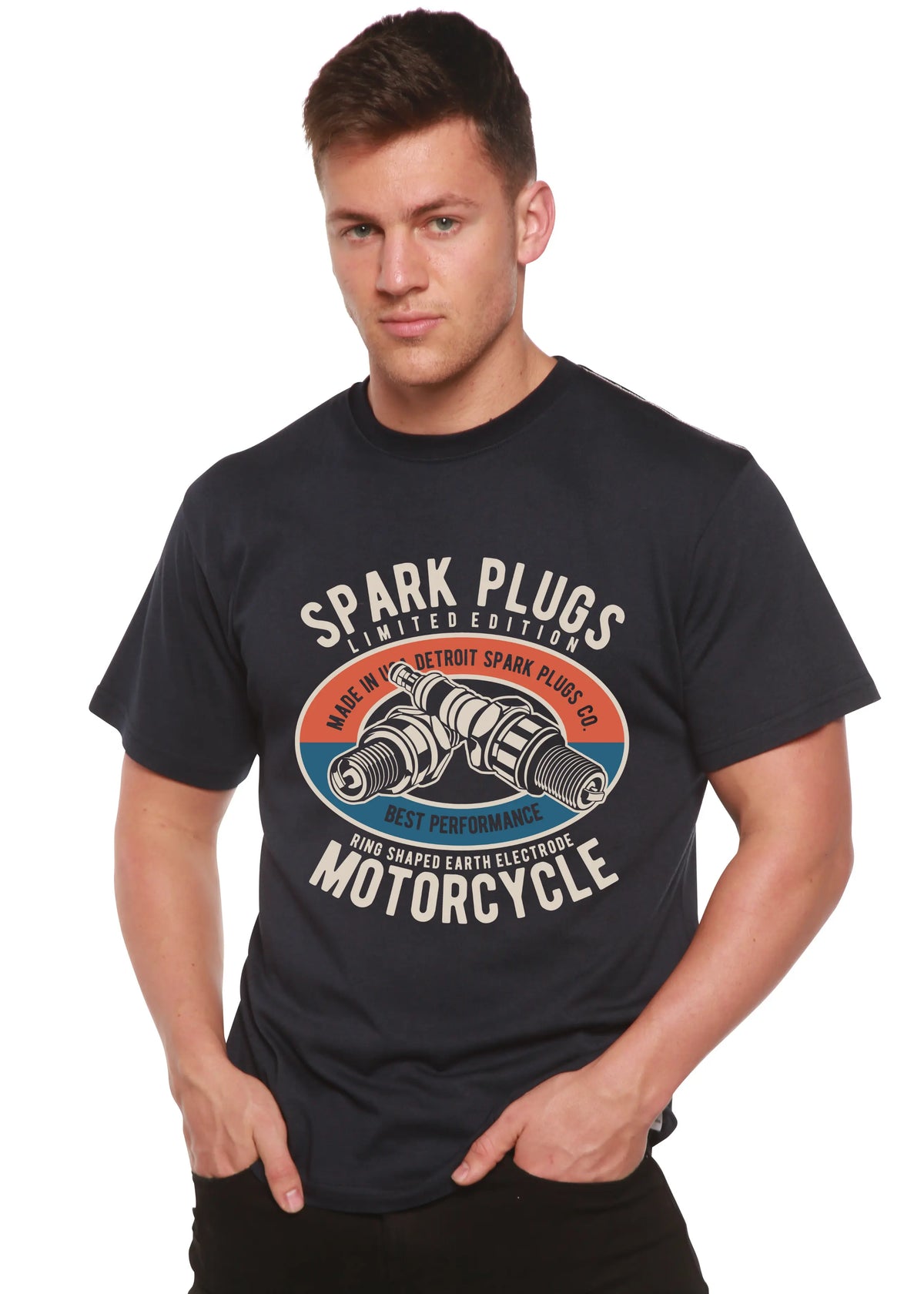 Spark Plugs Spun Bamboo® Men's Bamboo Viscose/Organic Cotton Short Sleeve Graphic T-Shirt Spun Bamboo