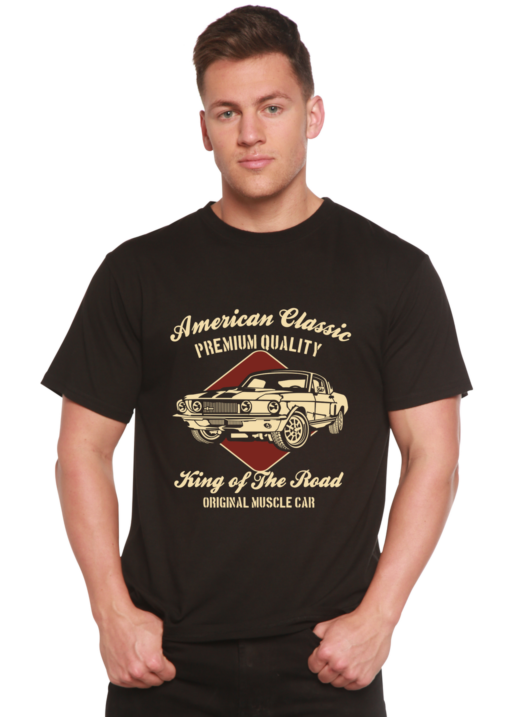 American Classic Men's Bamboo Viscose/Organic Cotton Short Sleeve Graphic T-Shirt Spun Bamboo