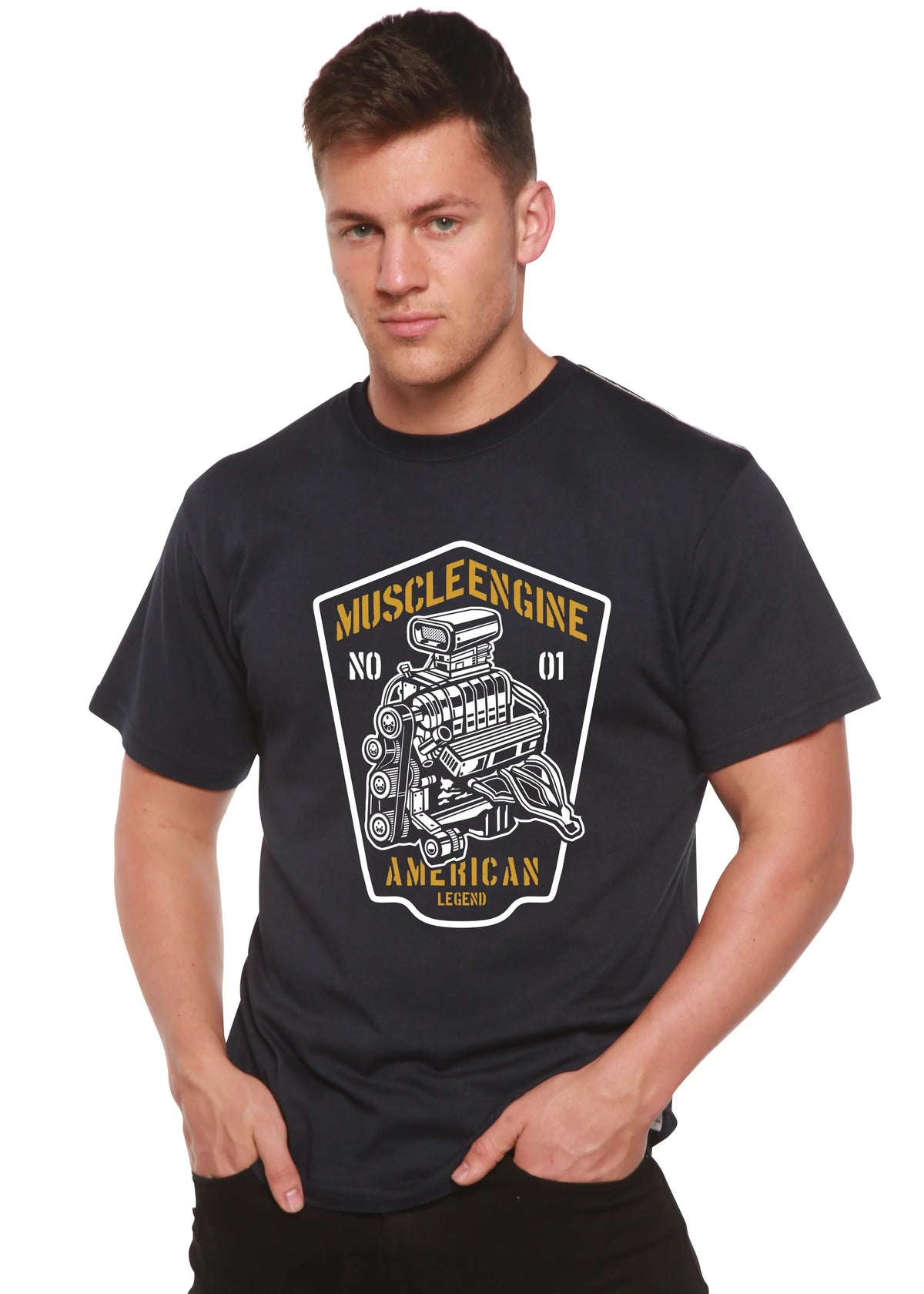 Muscle Engine Spun Bamboo® Men's Bamboo Viscose/Organic Cotton Short Sleeve Graphic T-Shirt Spun Bamboo
