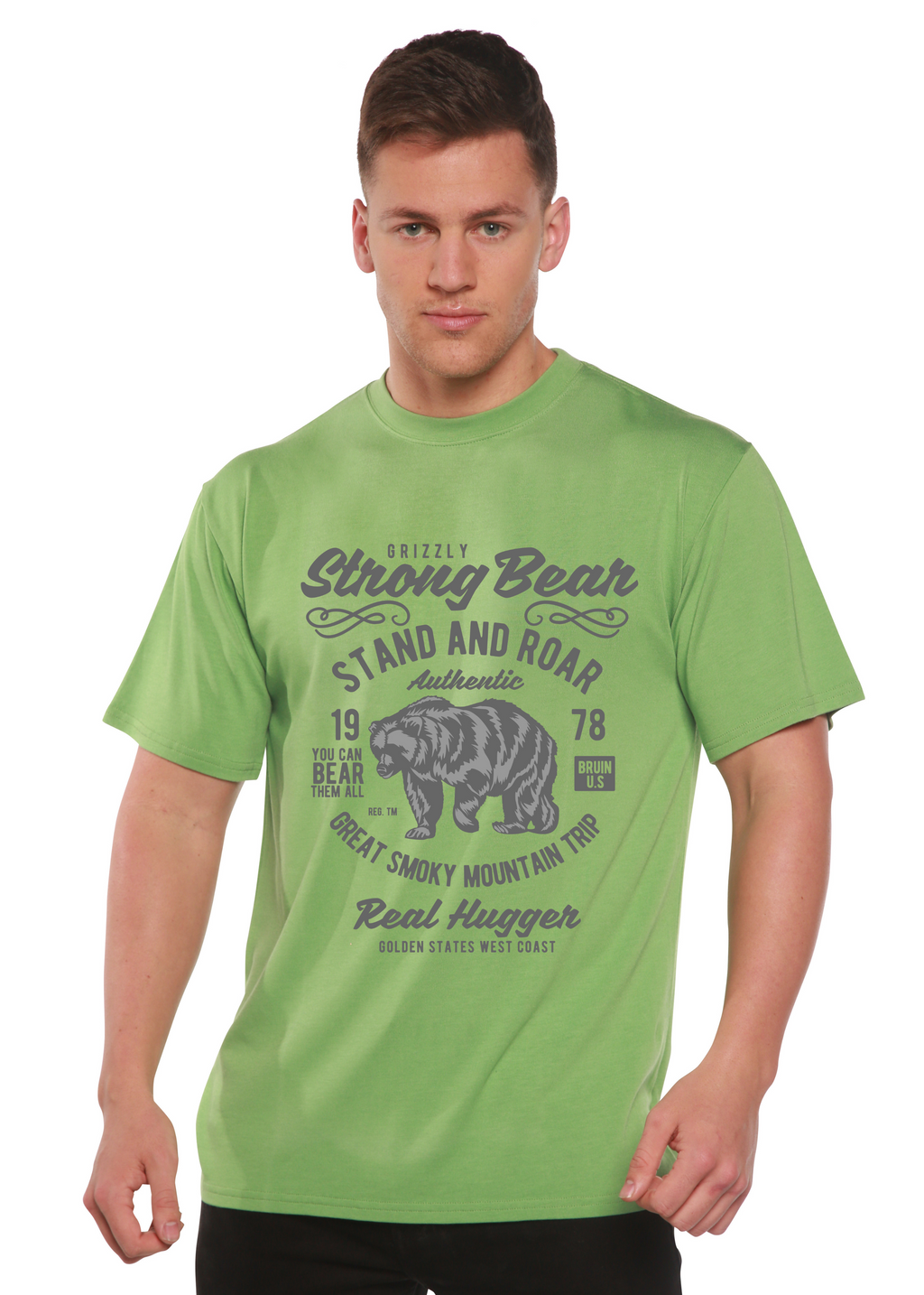 Strong Bear Spun Bamboo® Men's Bamboo Viscose/Organic Cotton Short Sleeve Graphic T-Shirt