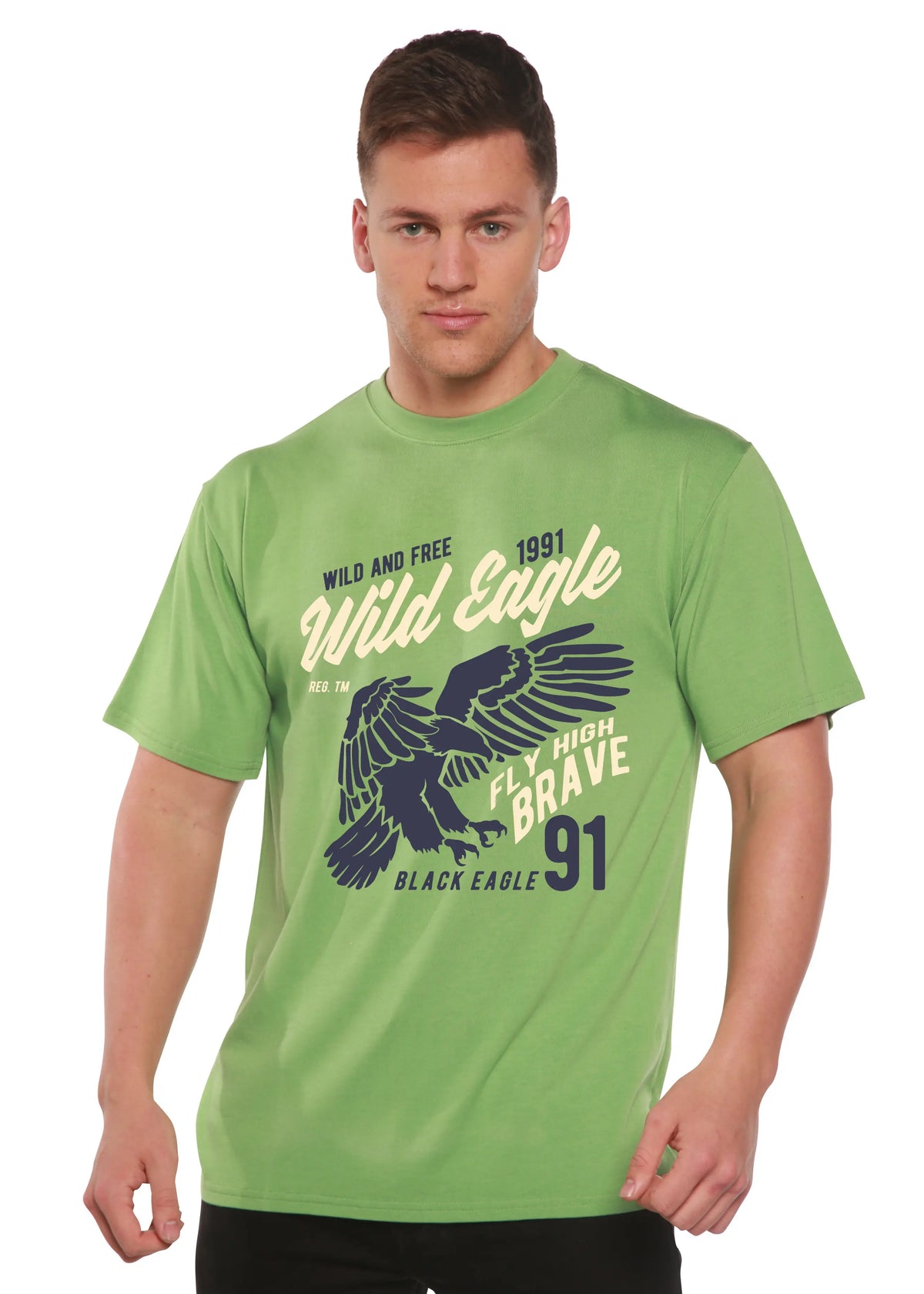 Wild Eagle Spun Bamboo® Men's Bamboo Viscose/Organic Cotton Short Sleeve Graphic T-Shirt Spun Bamboo