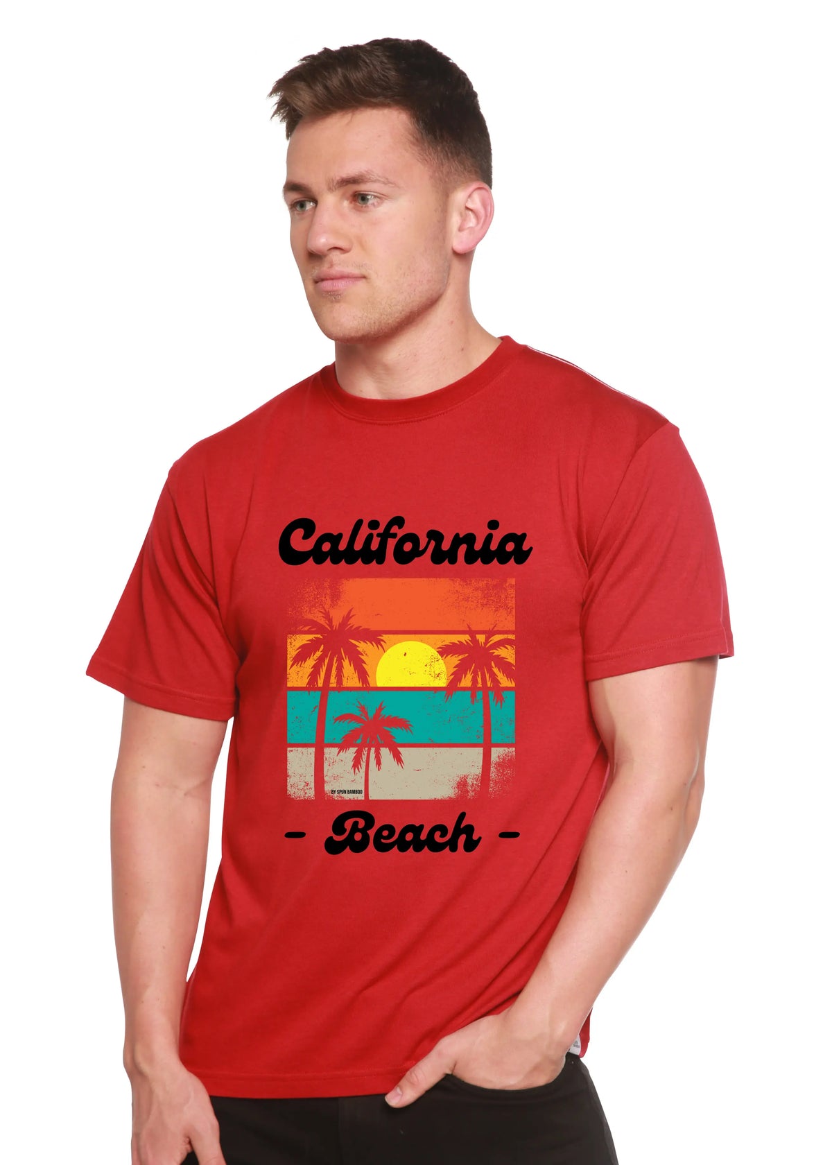 California Beach Unisex Bamboo Viscose/Organic Cotton Short Sleeve Graphic T-Shirt Spun Bamboo