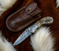 Custom Handmade Damascus Steel Pocket Knife – Sheep Horn Damascus Knife Store