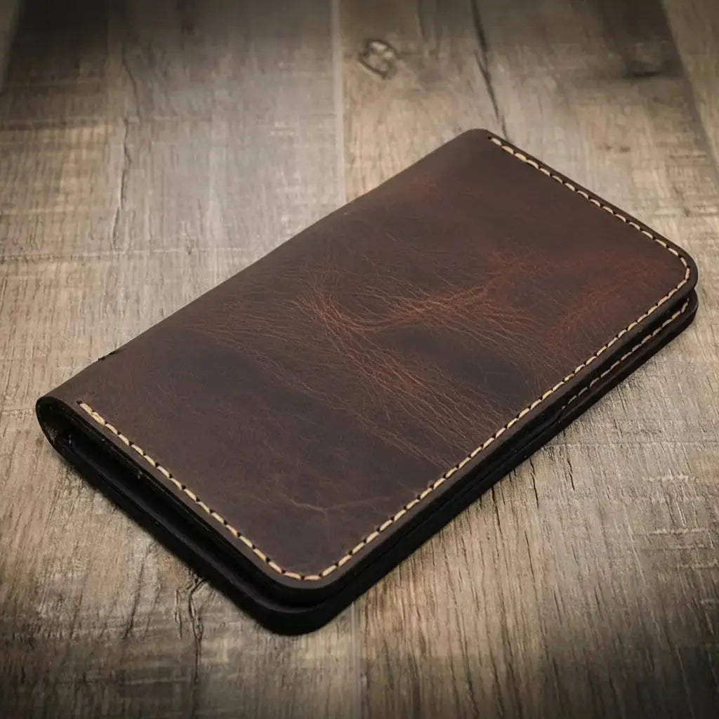 Badge Long Wallet Bull Sheath Leather