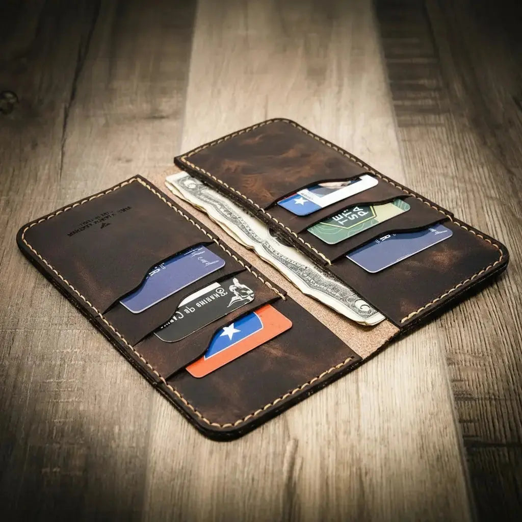 Western Long Wallet Bull Sheath Leather