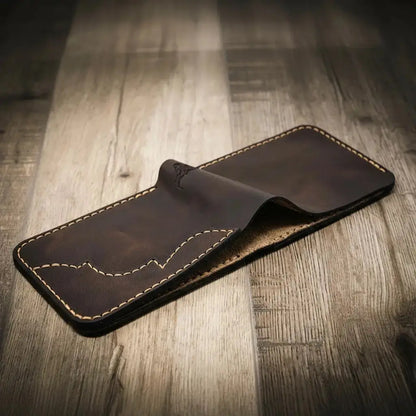 Western Bifold Wallet Bull Sheath Leather