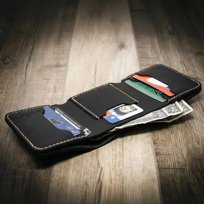 Western Trifold Wallet Bull Sheath Leather