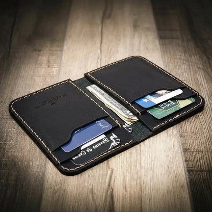 Western Vertical Wallet Bull Sheath Leather