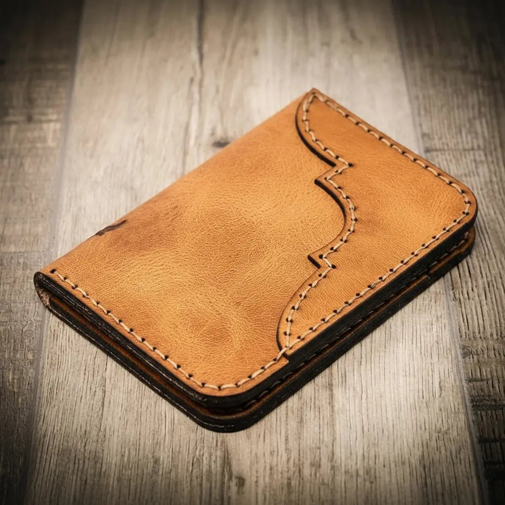 Western Vertical Wallet Bull Sheath Leather