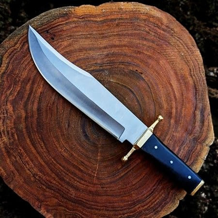 Handmade Bowie Knife – D2 Steel Blade & Buffalo Horn Handle Damascus Knife Store