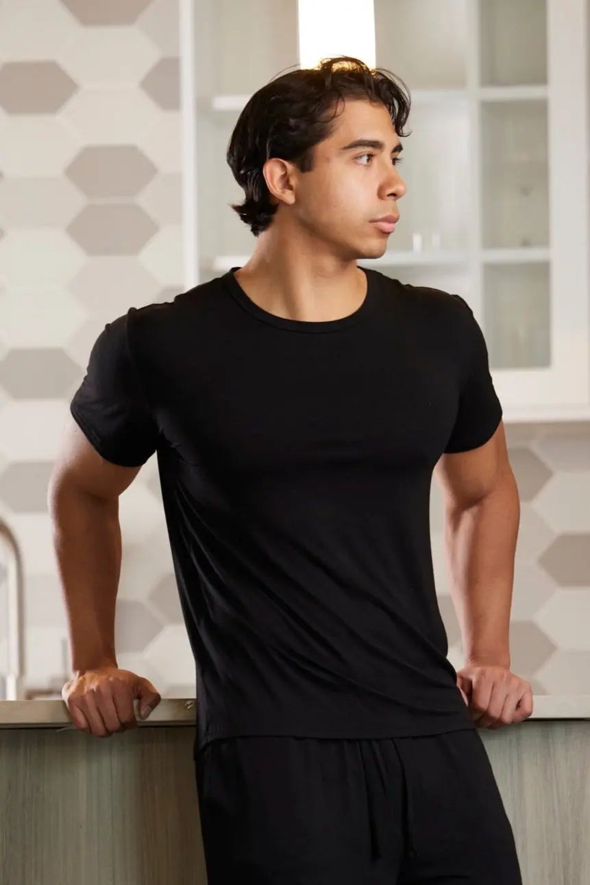 Men's Soft Bamboo Lounge Short Sleeve T-Shirt Spun Bamboo