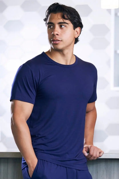 Men's Soft Bamboo Lounge Short Sleeve T-Shirt Spun Bamboo