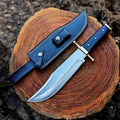Handmade Bowie Knife – D2 Steel Blade & Buffalo Horn Handle Damascus Knife Store