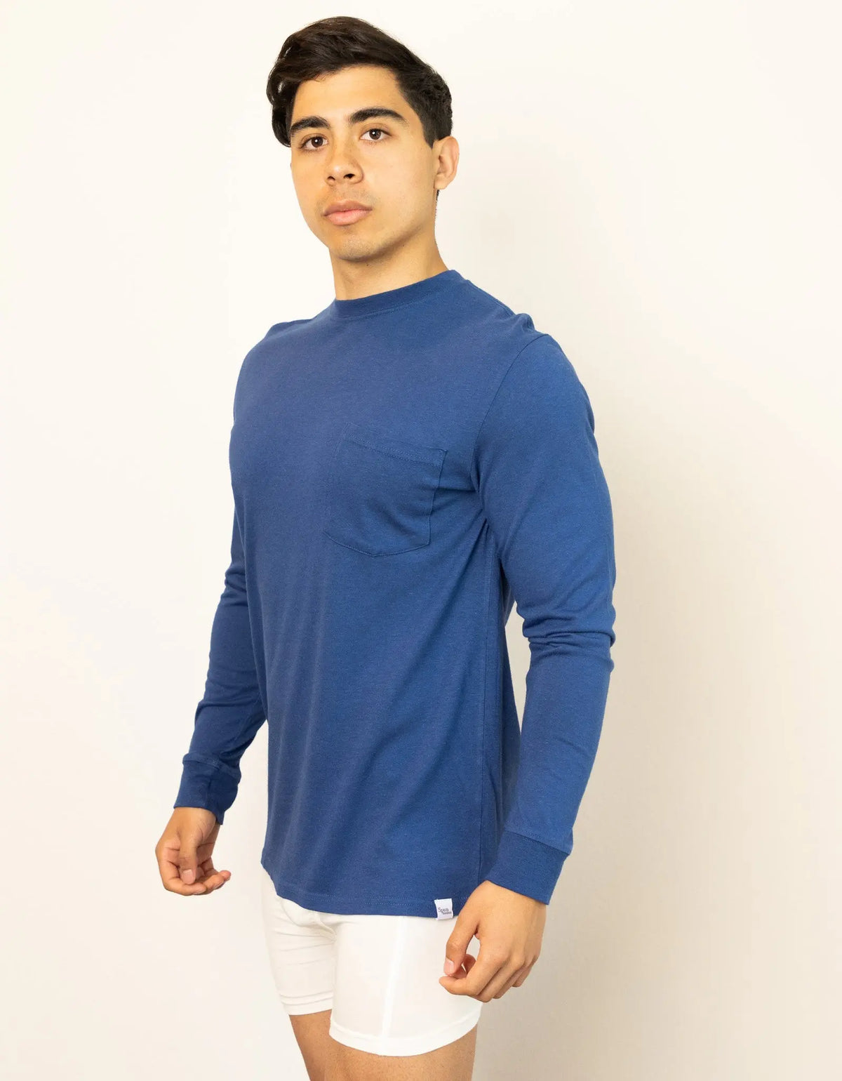 New Men's Bamboo Viscose/Organic Cotton Long Sleeve T-Shirt with Pocket Spun Bamboo