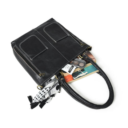 Black Terry Tote Classy Leather Bags