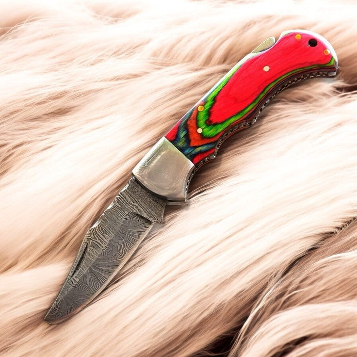 Handmade Folding Knife – 3" Damascus Steel Blade Damascus Knife Store