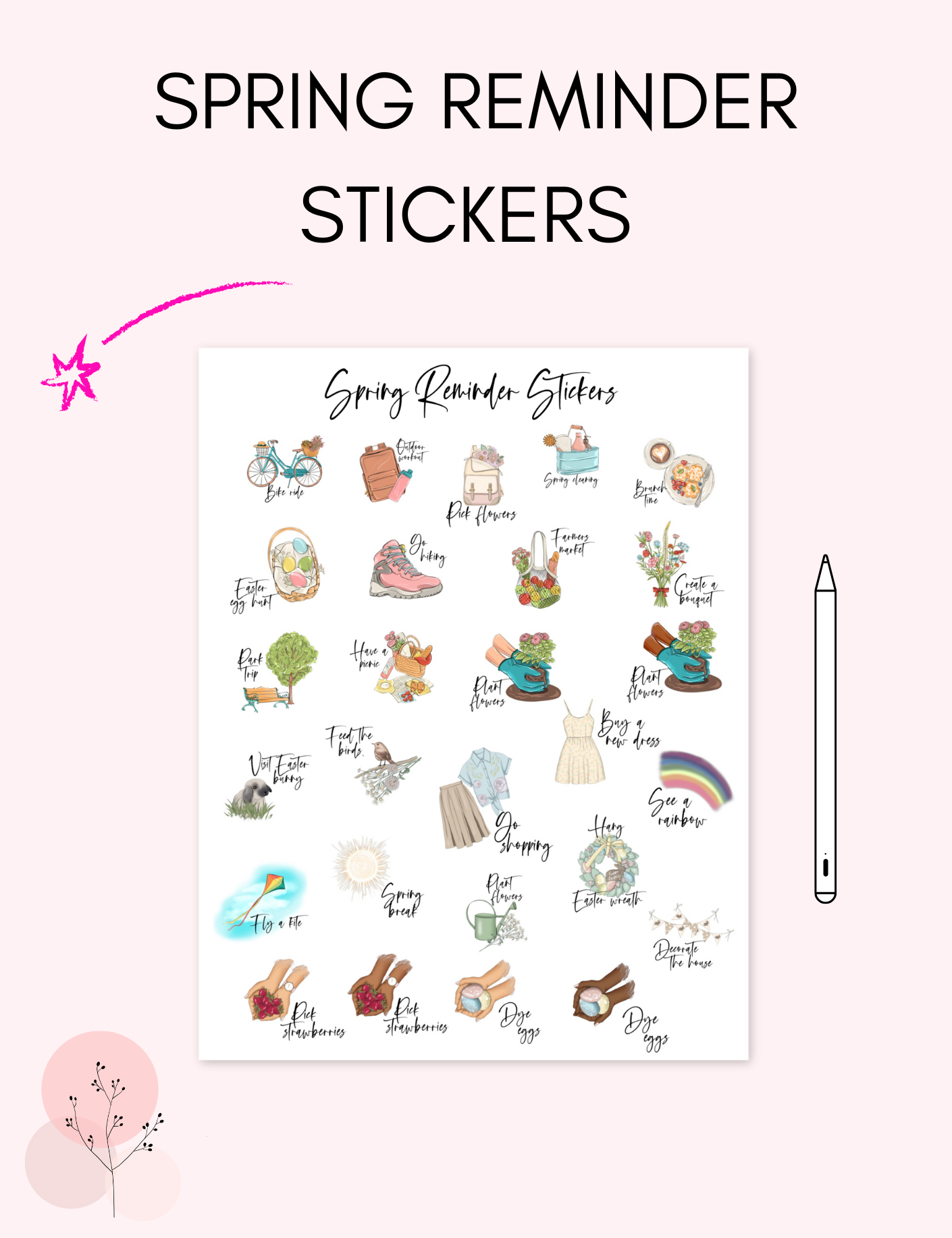 Digital Spring Reminder Stickers Jessica Autumn