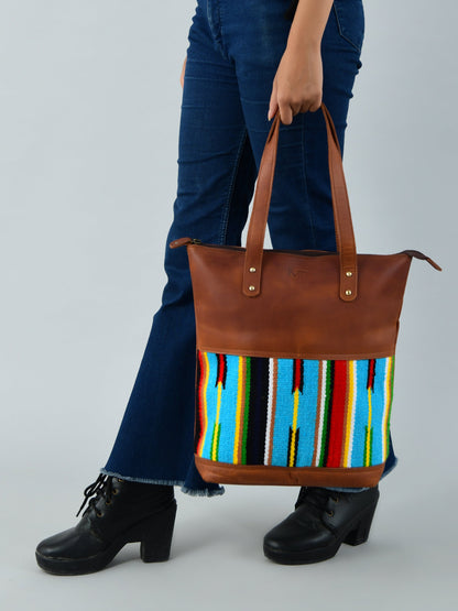 Multicoloured Leather Tote Bag Classy Leather Bags
