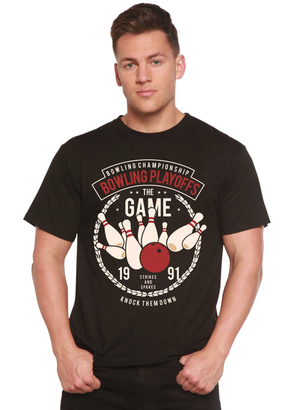 Bowling Playoffs Men's Bamboo Viscose/Organic Cotton Short Sleeve Graphic T-Shirt Spun Bamboo